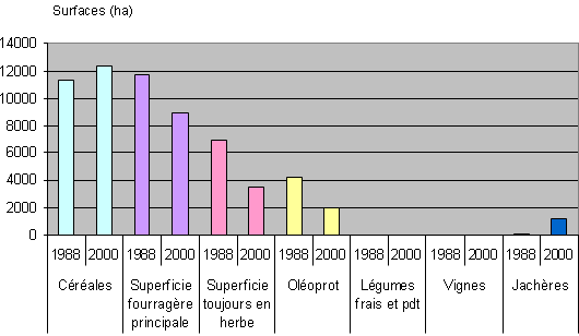 Evolution des surfaces cultivées